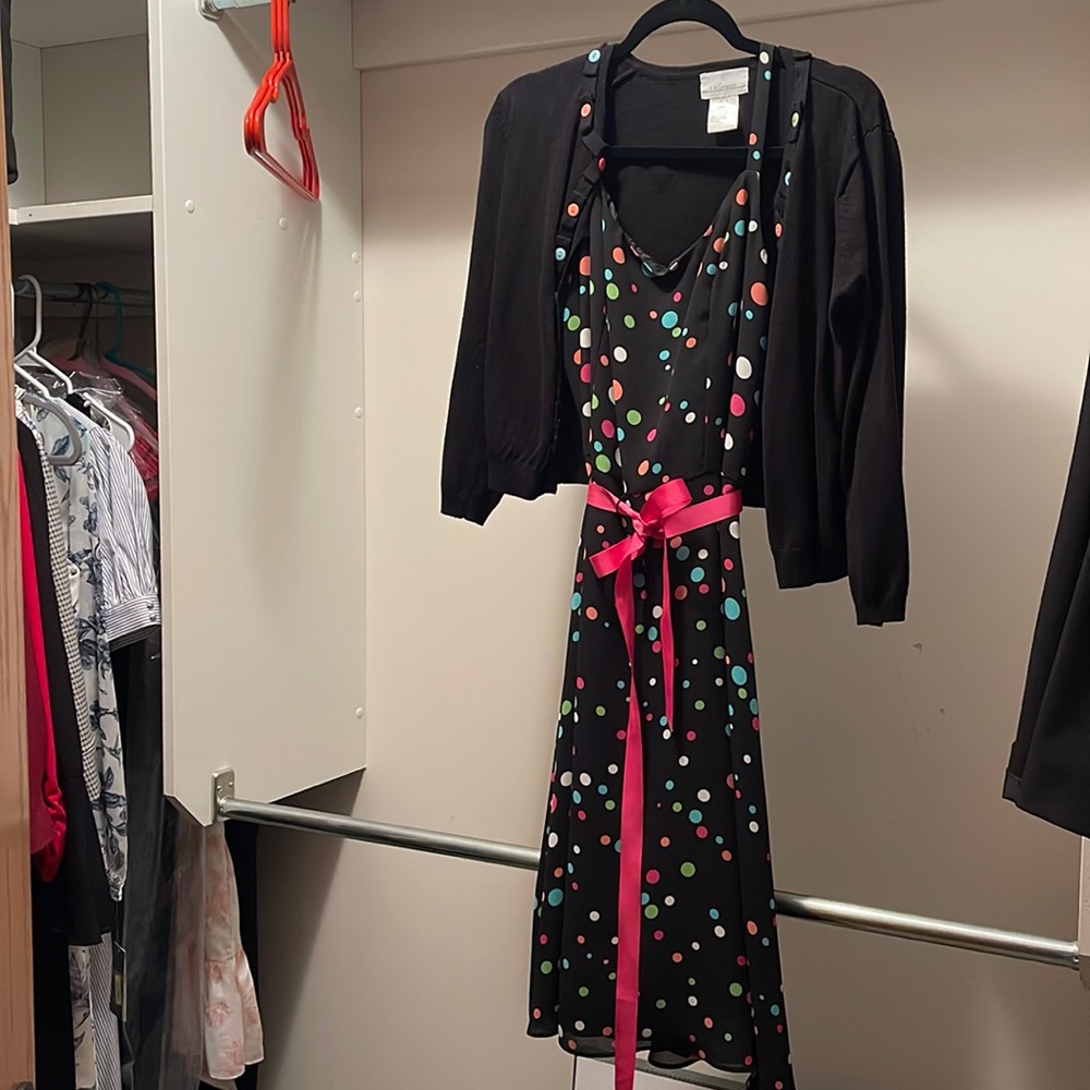 Size 6 polkadot dress w/ matching sweater
